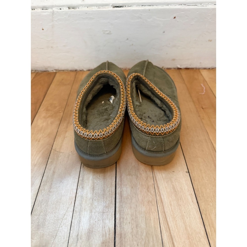 UGG Tasman Olive Green Suede Sheepskin Lined Slippers Womens 8 Clog Shoe Granola - Picture 4 of 7